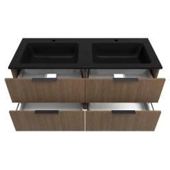 Doppel-Waschplatz mit Lichtspiegeln Set - Ucaida (dreiteilig)