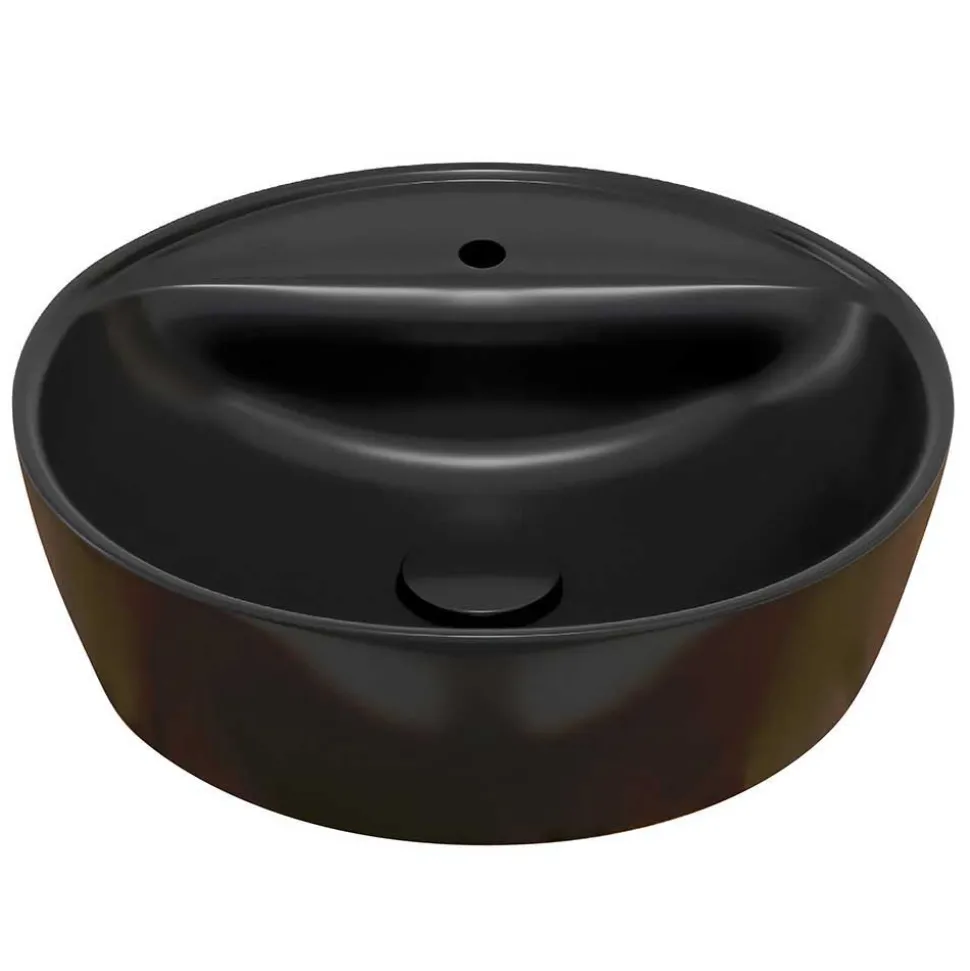 Doppel-Waschtisch mit schwarzen Aufsatzbecken - Crystoga