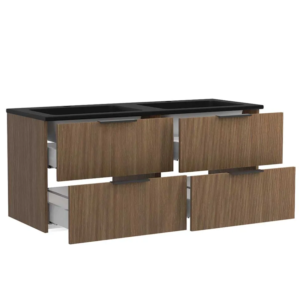 Doppelwaschtisch mit schwarzem Becken - Ucaida