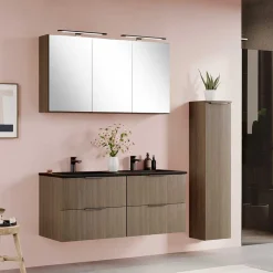 Doppelwaschtisch mit schwarzem Becken - Ucaida