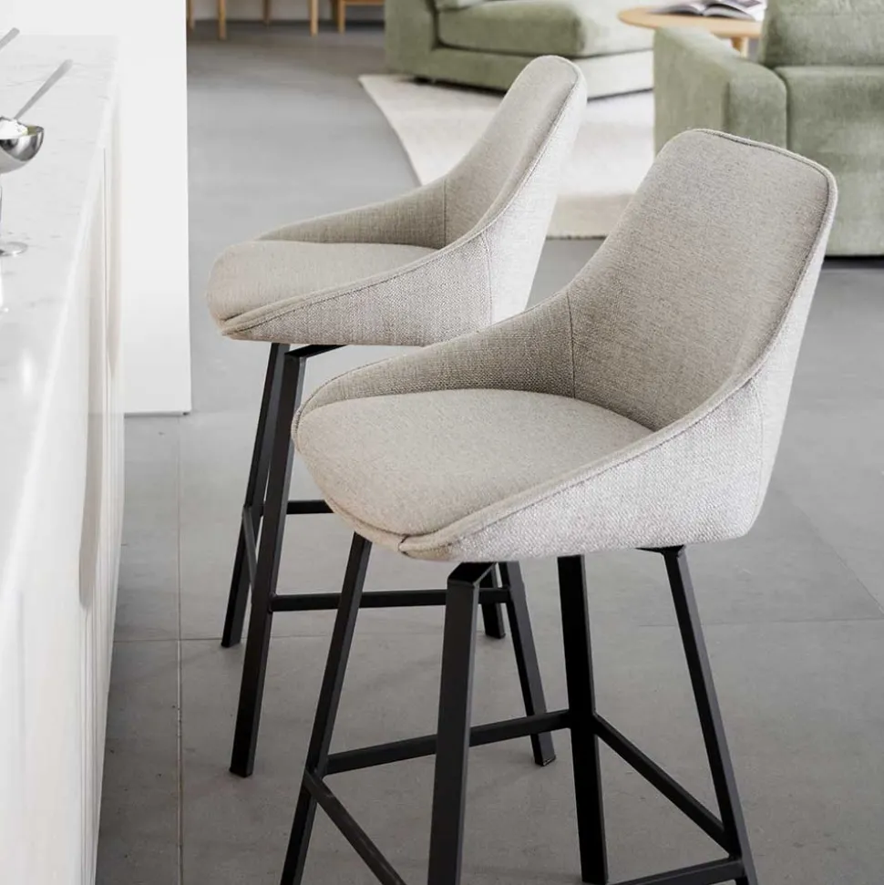 Drehbare Barstühle in Beige - Taja (2er Set)