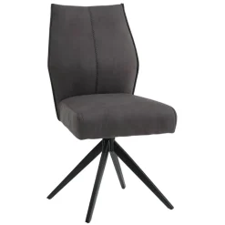 Drehbare Polsterstühle in Dunkelgrau - Aturin (2er Set)