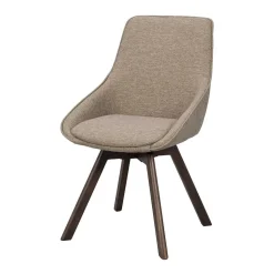 Drehbare Polsterstühle in Beigegrau - Lucky (2er Set)