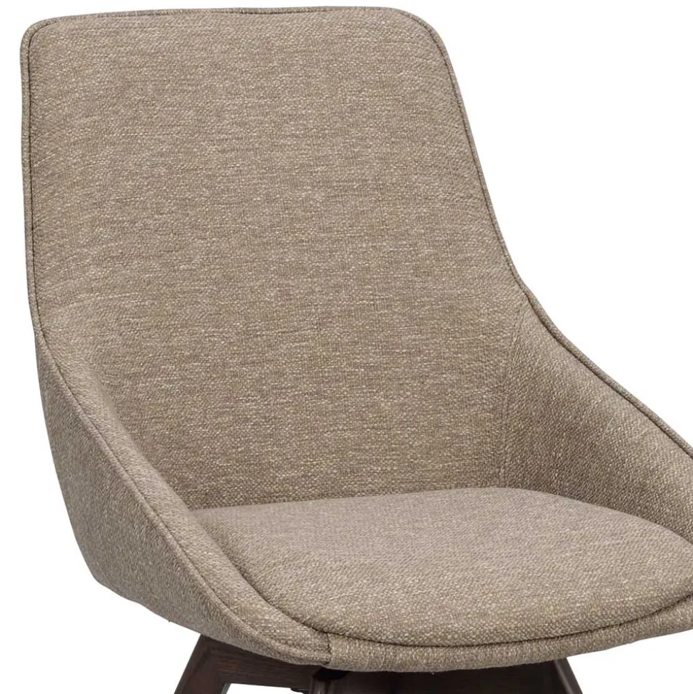 Drehbare Polsterstühle in Beigegrau - Lucky (2er Set)