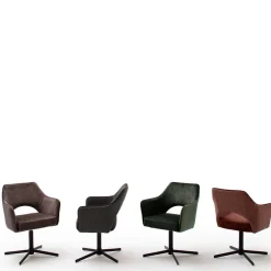 Drehbare Tischsessel in Hellbraun - Rovinja (2er Set)