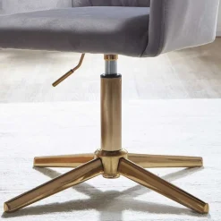 Drehbarer Armlehnenstuhl aus grauem Samt - Iniziola