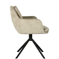 Drehbarer Armlehnenstuhl in Beige Samt - Maylon