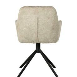Drehbarer Armlehnenstuhl in Beige Samt - Maylon