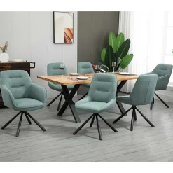 Drehbarer Armlehnenstuhl in Türkis - Maior (2er Set)