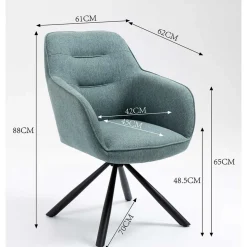 Drehbarer Armlehnenstuhl in Türkis - Maior (2er Set)