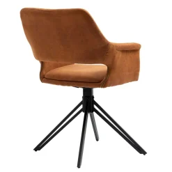 Drehbarer Armlehnenstuhl in Cognac Braun - Cabelia (2er Set)