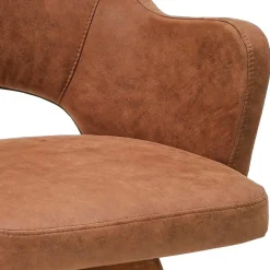 Drehbarer Armlehnenstuhl in Cognac Braun - Finallo