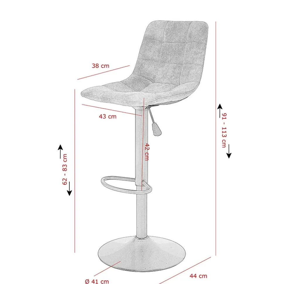 Drehbarer Barstuhl in Anthrazit - Janyna (2er Set)