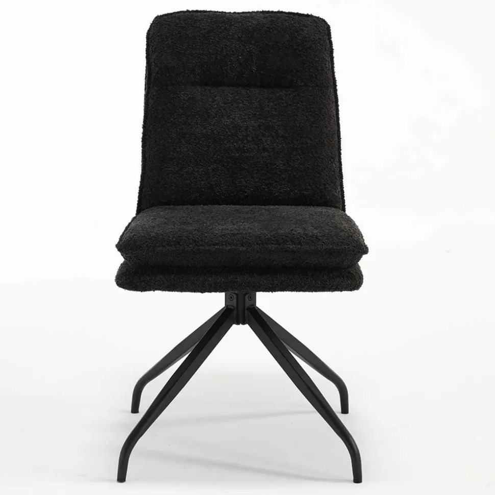 Drehbarer Essstuhl in Anthrazit Boucle - Icoleran (2er Set)