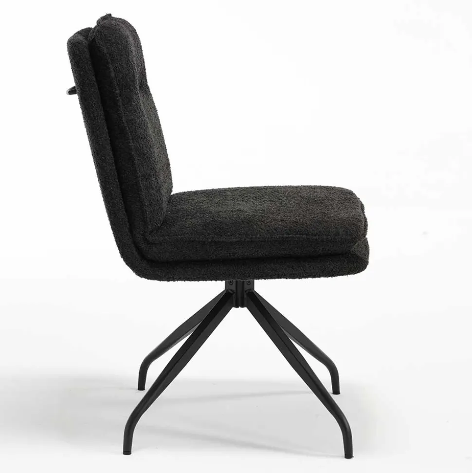 Drehbarer Essstuhl in Anthrazit Boucle - Icoleran (2er Set)