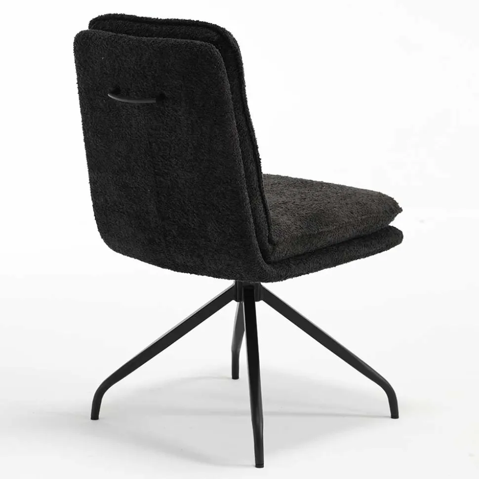 Drehbarer Essstuhl in Anthrazit Boucle - Icoleran (2er Set)