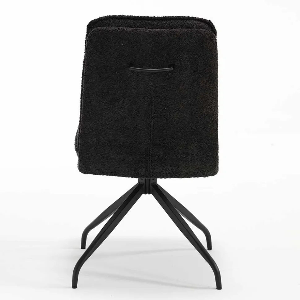Drehbarer Essstuhl in Anthrazit Boucle - Icoleran (2er Set)