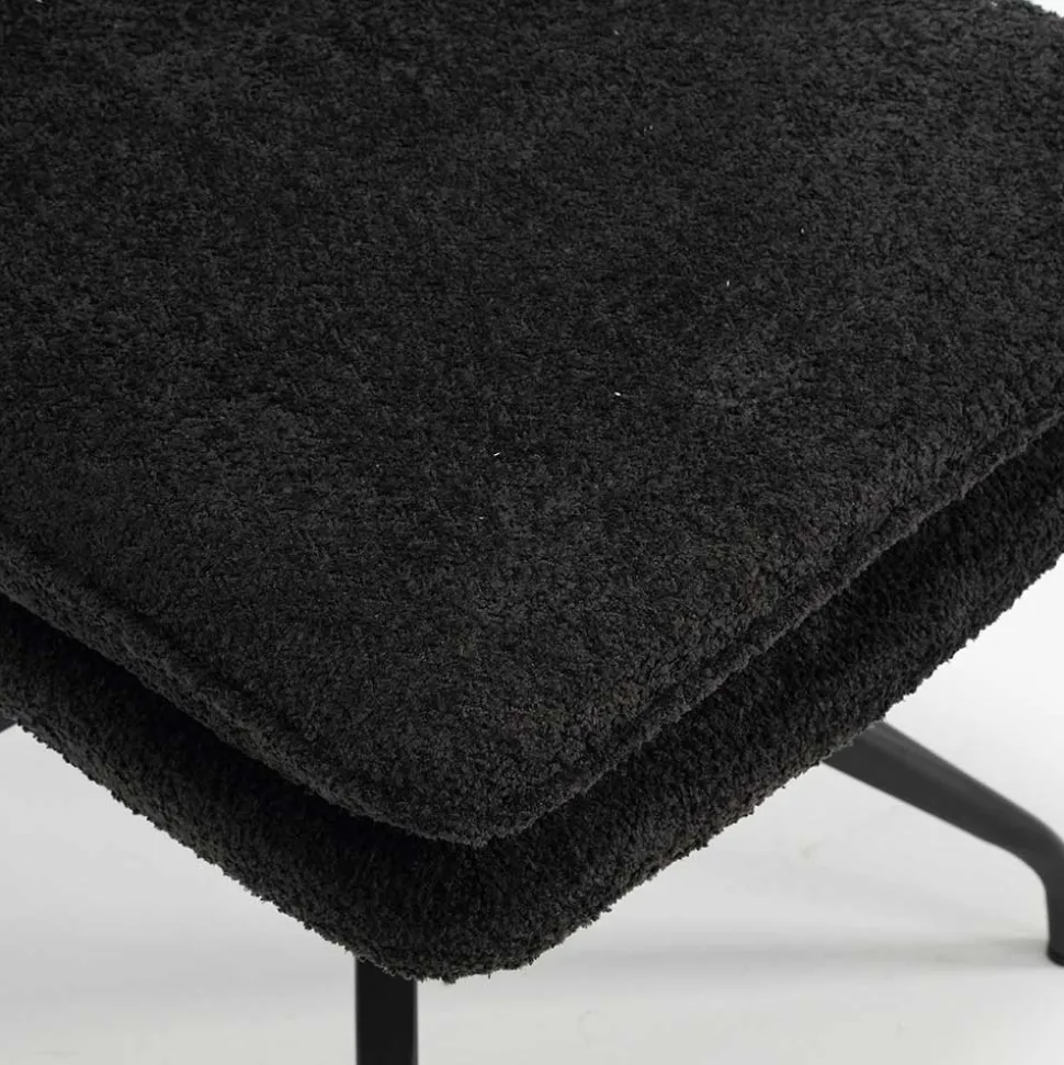 Drehbarer Essstuhl in Anthrazit Boucle - Icoleran (2er Set)