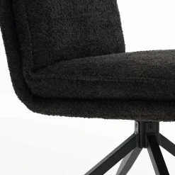 Drehbarer Essstuhl in Anthrazit Boucle - Icoleran (2er Set)