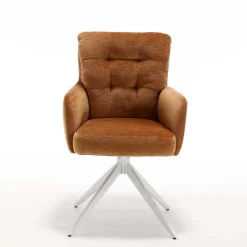 Drehbarer Esstischsessel in Ockergelb - Karin (2er Set)