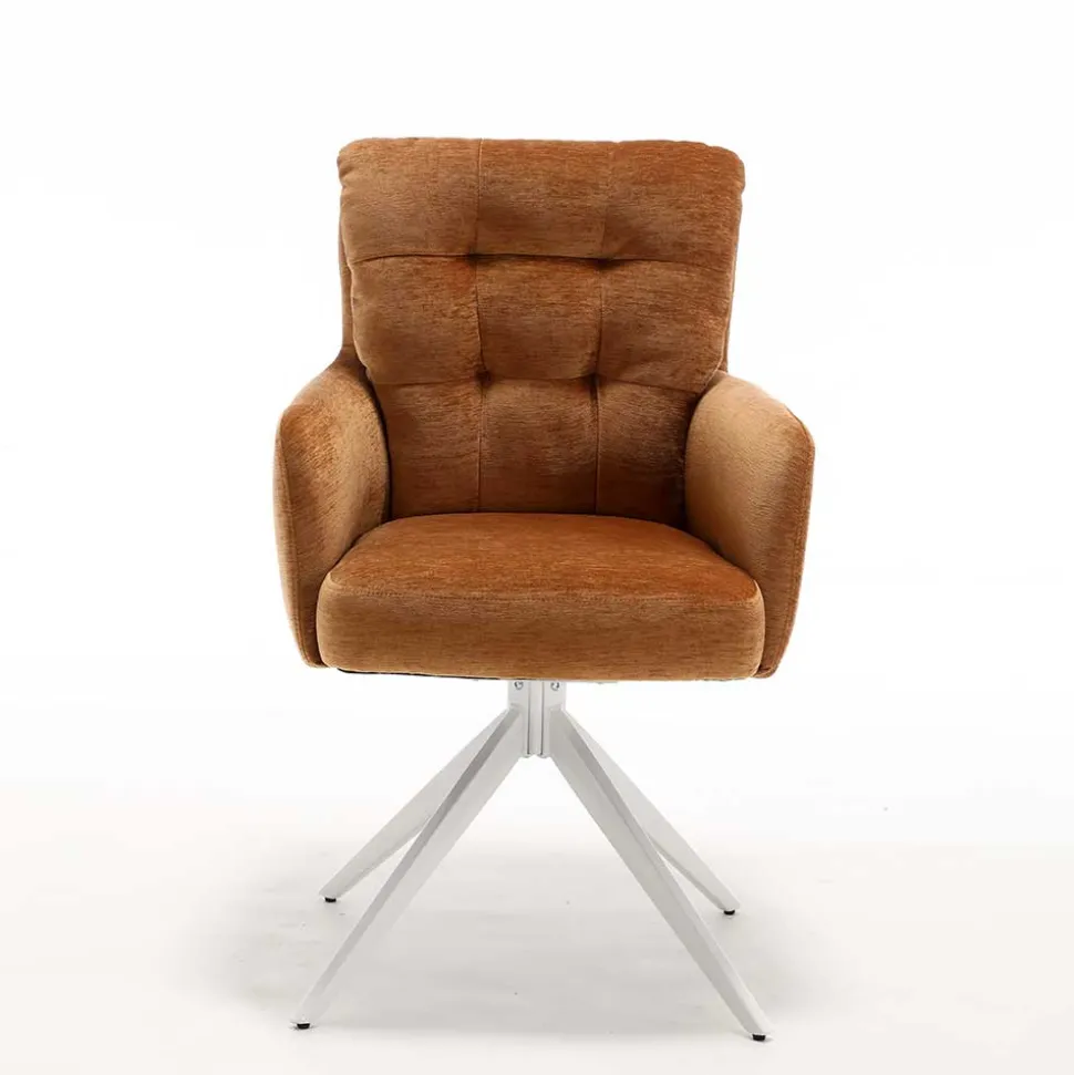 Drehbarer Esstischsessel in Ockergelb - Karin (2er Set)