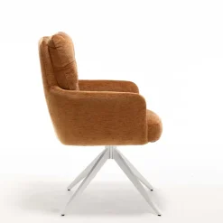 Drehbarer Esstischsessel in Ockergelb - Karin (2er Set)