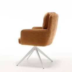 Drehbarer Esstischsessel in Ockergelb - Karin (2er Set)