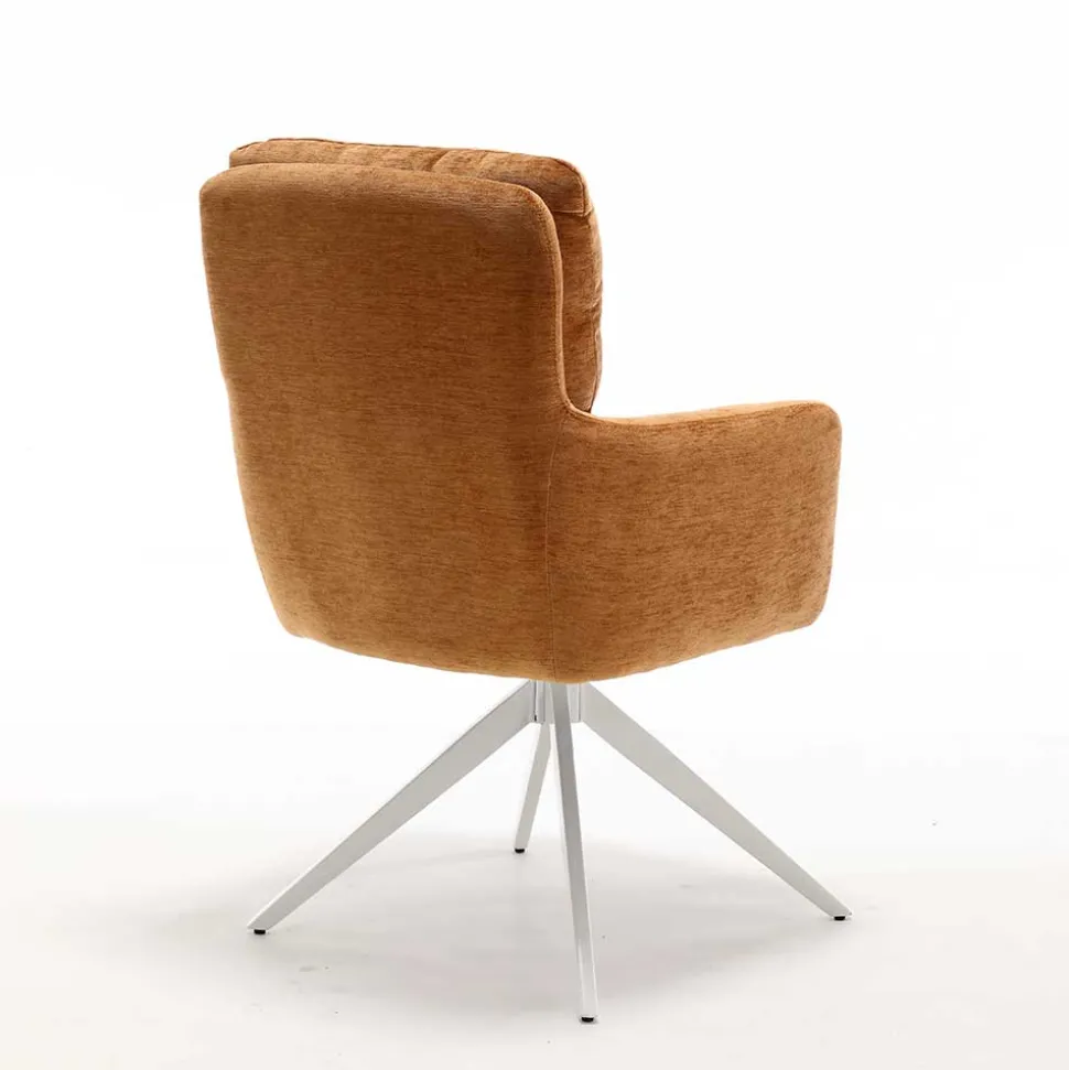 Drehbarer Esstischsessel in Ockergelb - Karin (2er Set)