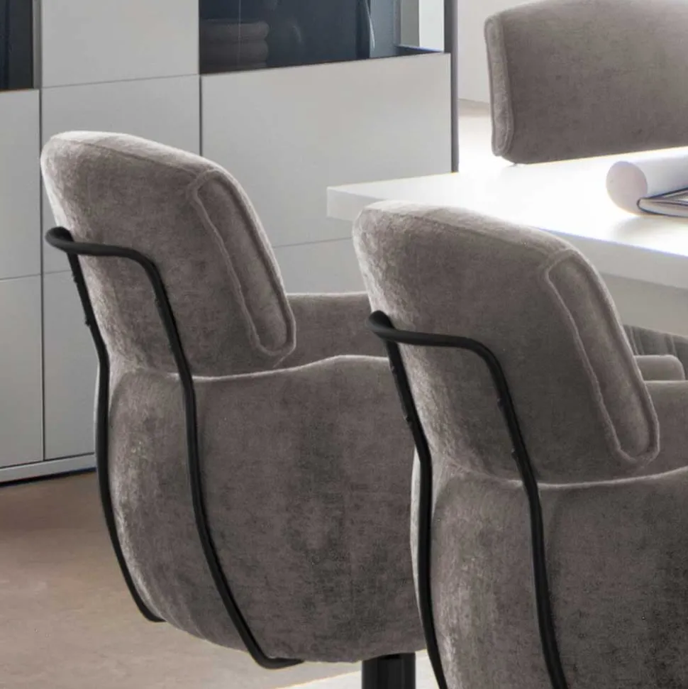 Drehbarer Esstischstuhl in Taupe - Linette (2er Set)