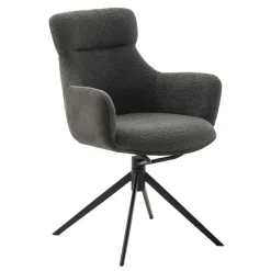 Drehbarer Esszimmersessel in Anthrazit - Adhipa (2er Set)