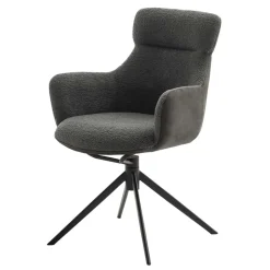 Drehbarer Esszimmersessel in Anthrazit - Adhipa (2er Set)