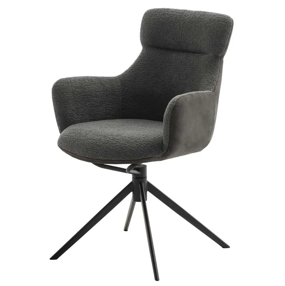 Drehbarer Esszimmersessel in Anthrazit - Adhipa (2er Set)