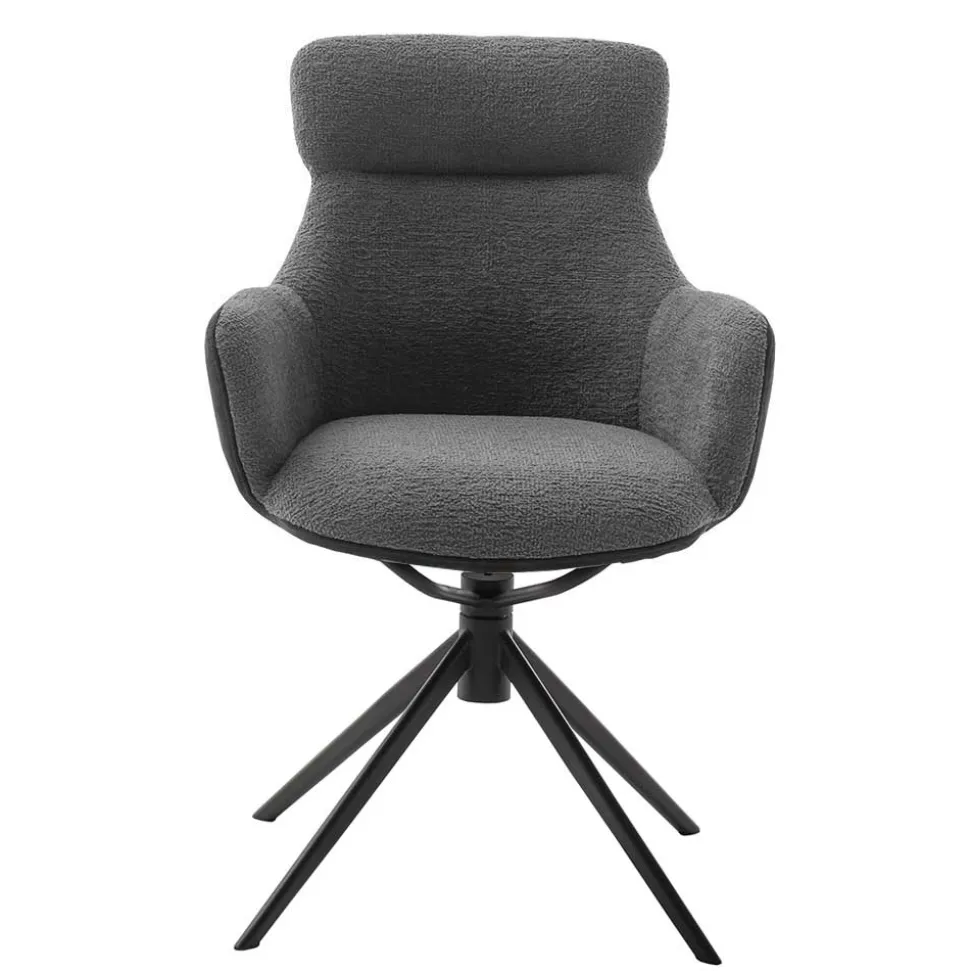 Drehbarer Esszimmersessel in Anthrazit - Adhipa (2er Set)