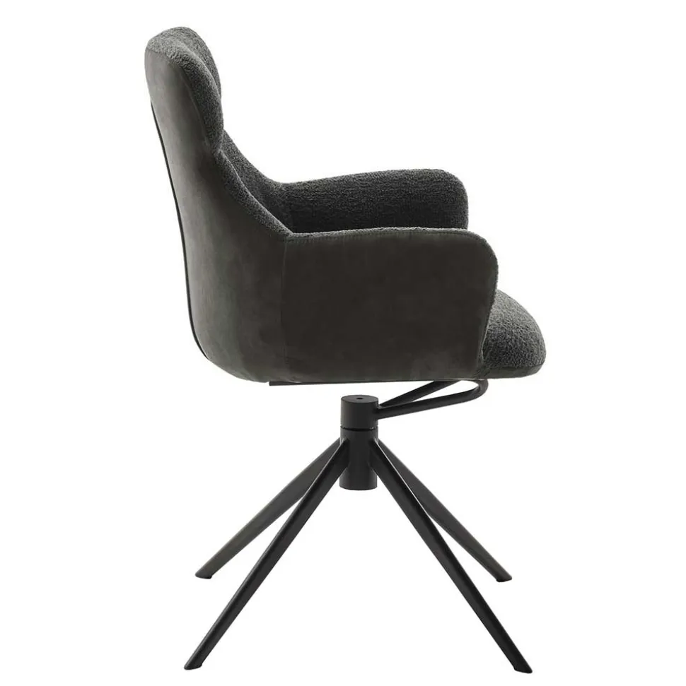 Drehbarer Esszimmersessel in Anthrazit - Adhipa (2er Set)