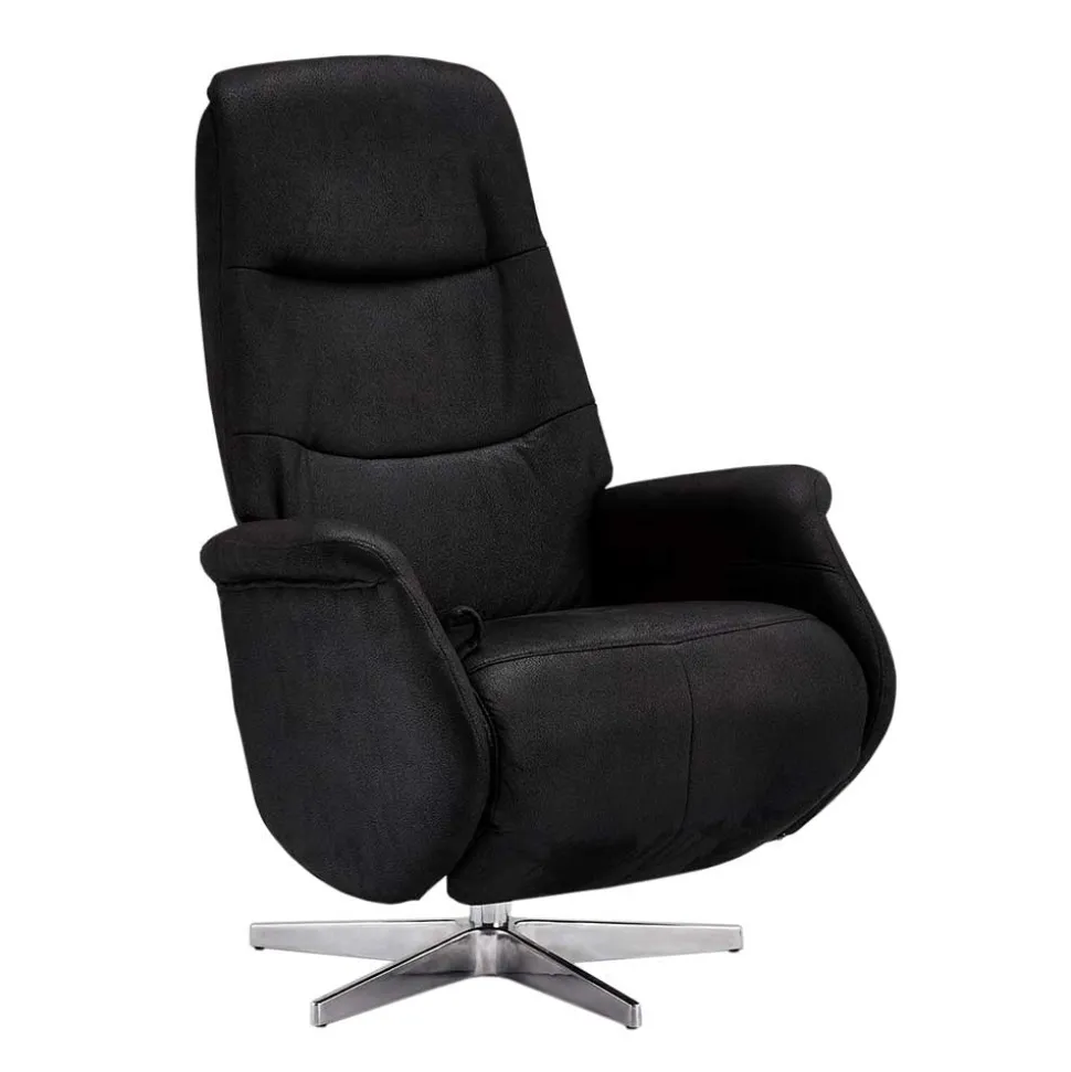 Drehbarer Fernsehsessel in Schwarz Microfaser - Jonata