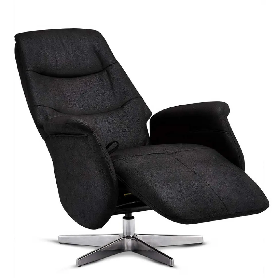 Drehbarer Fernsehsessel in Schwarz Microfaser - Jonata