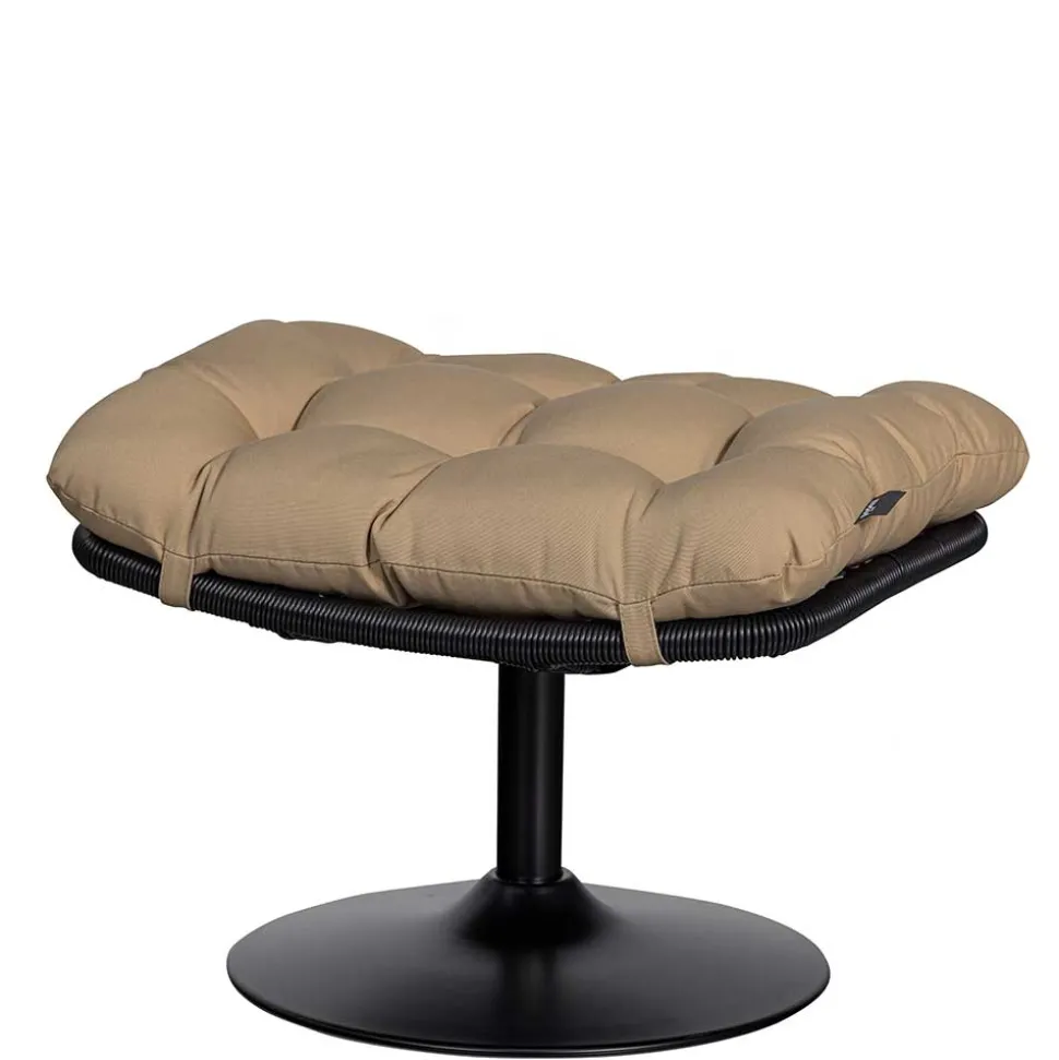 Drehbarer Hocker mit Tellerfuß in Schwarz - Zavamanco