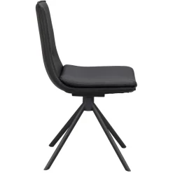 Drehbarer Lederstuhl in Schwarz - Partida (2er Set)