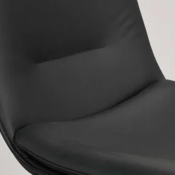 Drehbarer Lederstuhl in Schwarz - Partida (2er Set)