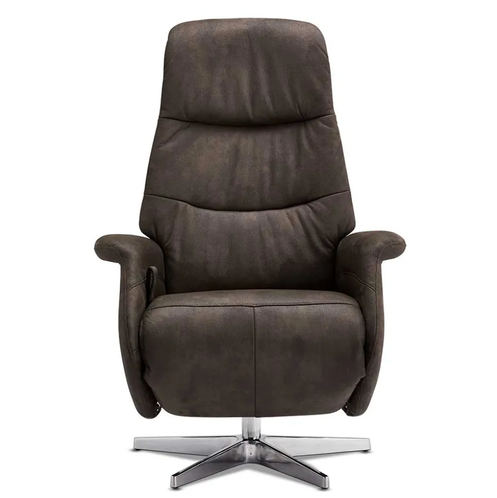 Drehbarer Microfaser Relaxsessel in Braun - Cariba