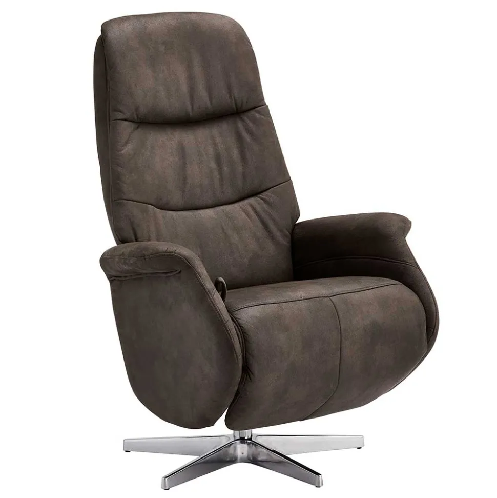 Drehbarer Microfaser Relaxsessel in Braun - Cariba
