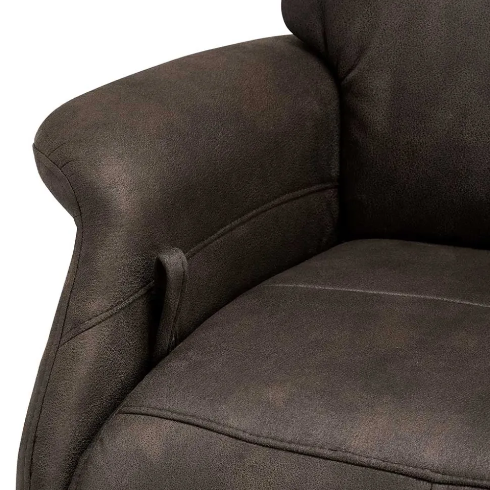 Drehbarer Microfaser Relaxsessel in Braun - Cariba