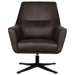 Drehbarer Polstersessel aus Microfaser in Anthrazit - Estebal