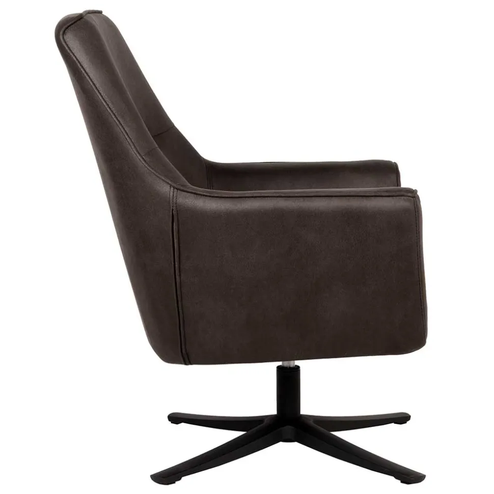 Drehbarer Polstersessel aus Microfaser in Anthrazit - Estebal