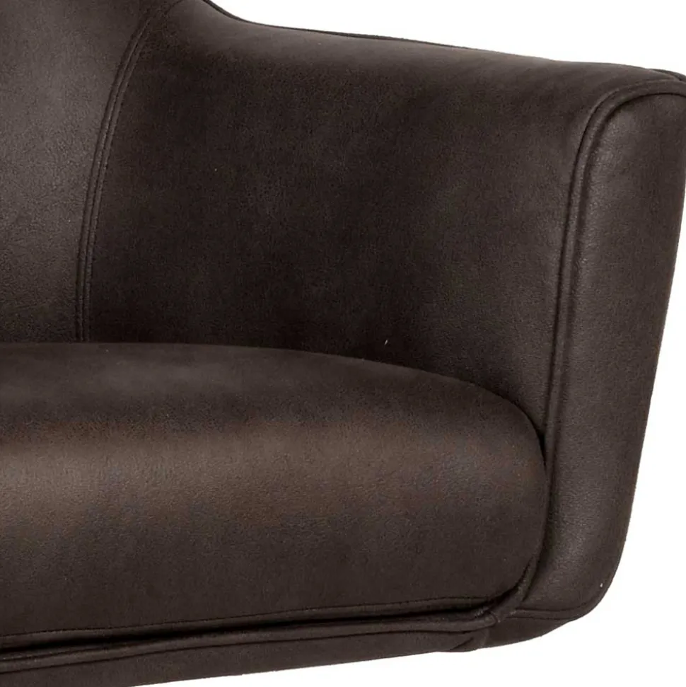 Drehbarer Polstersessel aus Microfaser in Anthrazit - Estebal