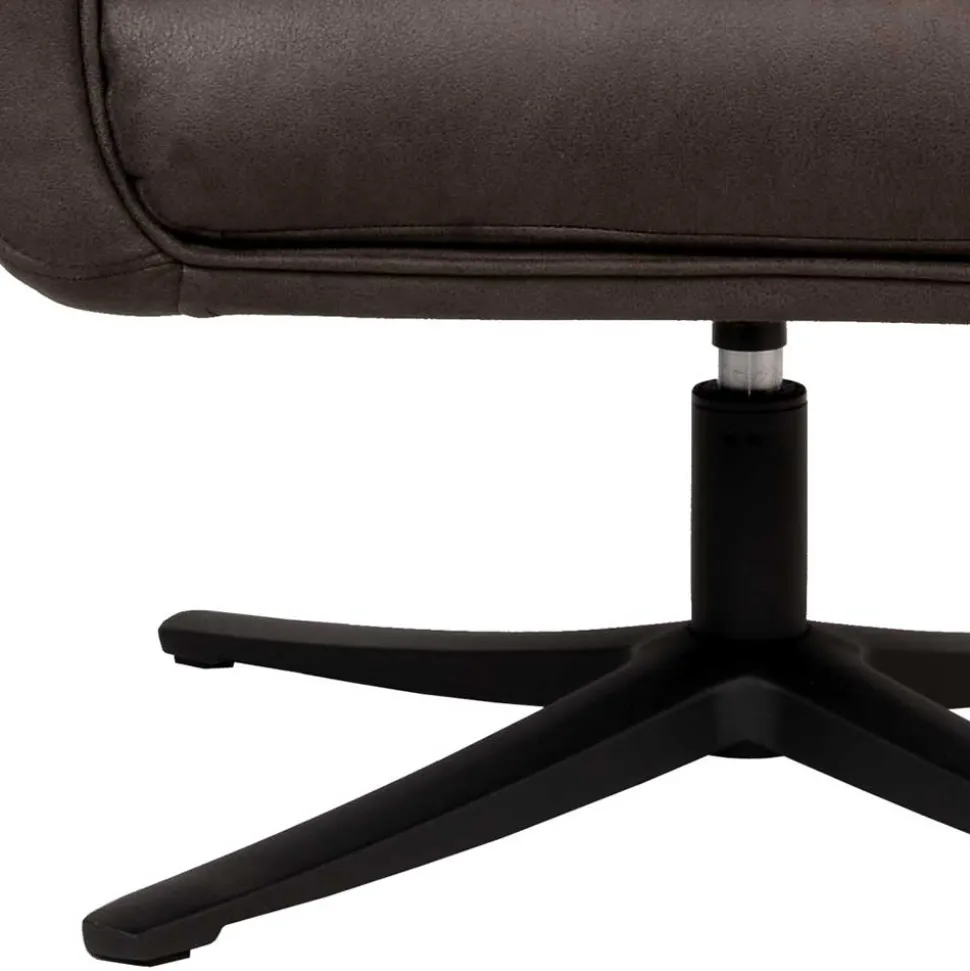 Drehbarer Polstersessel aus Microfaser in Anthrazit - Estebal