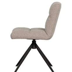 Drehbarer Polsterstuhl aus Boucle Stoff in Beige - Magan