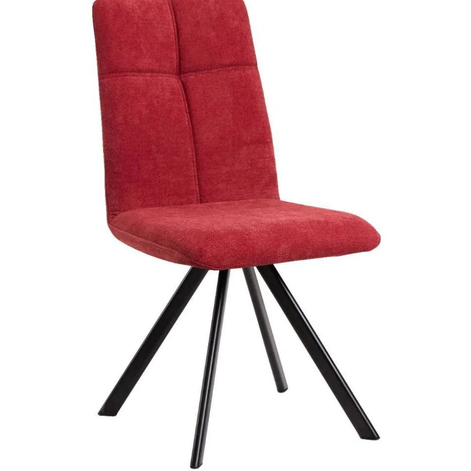 Drehbarer Polsterstuhl in Rot - Tefano (2er Set)