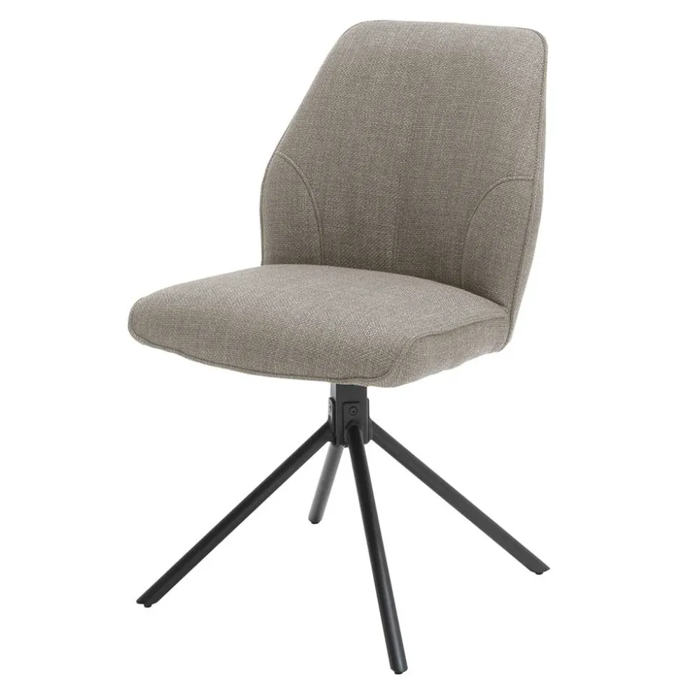 Drehbarer Polsterstuhl in Hellbraun - Asticio (2er Set)