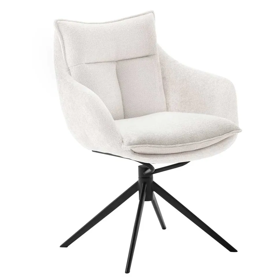 Drehbarer Polsterstuhl mit Armlehnen - Attrona (2er Set)